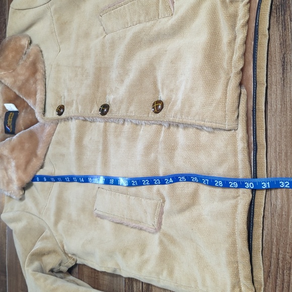 Shipton Fur Lined Jacket Vintage 70s Size Large in Tan - Picture 9 of 9
